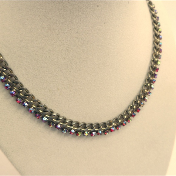 Jewelry - Aurora Borealis Choker AB Necklace Vintage 15"